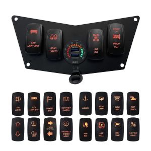 Custom Make 4 Gang Boat Waterproof Switch Panel With Voltmeter Dual USB Socket