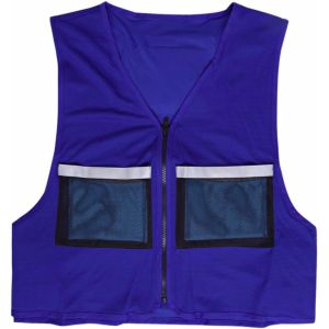 Quality Dark Blue Fluorescent Safety Vests Shrink - Resistant Medium Thickness for sale