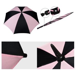 Manual Open Windproof Pongee Straight Handle Umbrella Women Design