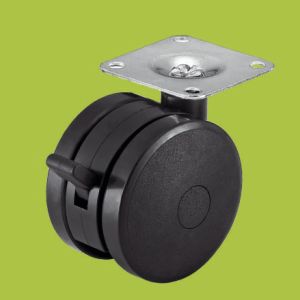 black PA plastic caster swivel top plate office furniture casters