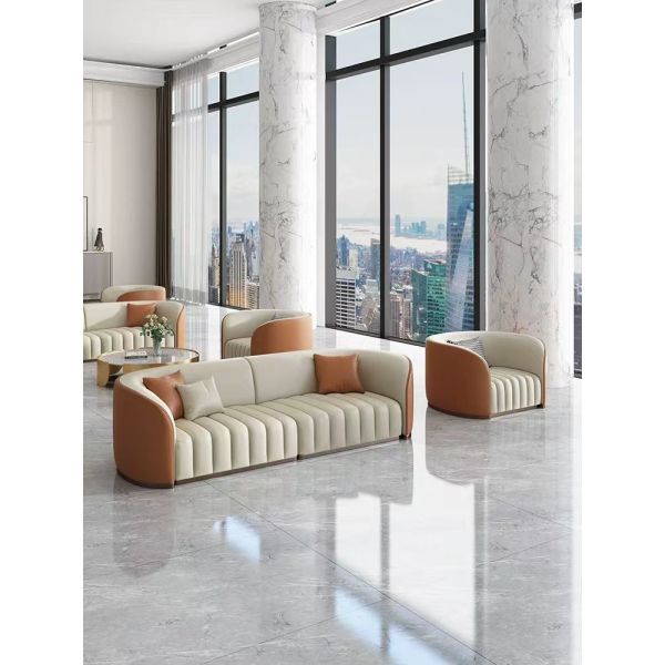 Modern Hotel Lobby Furniture Sectional Sofa and table set For Reception And Negotiation Area