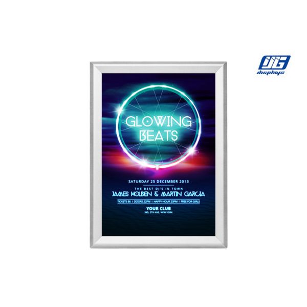 Anodizing Silver Clip Snap Poster Frames / Aluminum Image Led Slim Panel Light