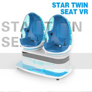 Two Seats Motion Chair Cinema 9D Virtual Reality Game Machine Blue With White