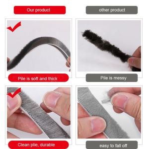 Aluminum Windows Gray Pile Weatherstrip Wool Pile Seal OEM ODM