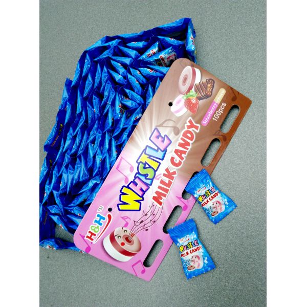 Buy Mixed flavor Whistle candy / Milk strawberry and chocolate flavor whistle candy Individual pack at wholesale prices