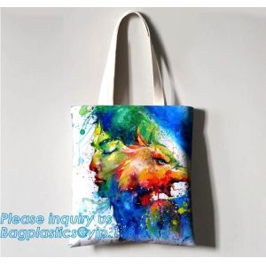 100% organic cotton handle shopping bag,06-12 OZ canvas fashion tote custom long