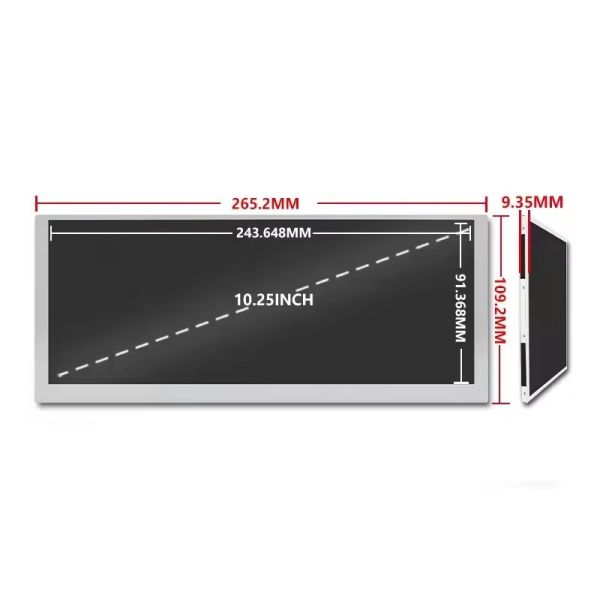 Industrial 4k Ultra HD LCD Monitor Screen Display 10.25 Inch LVDS Full Angle