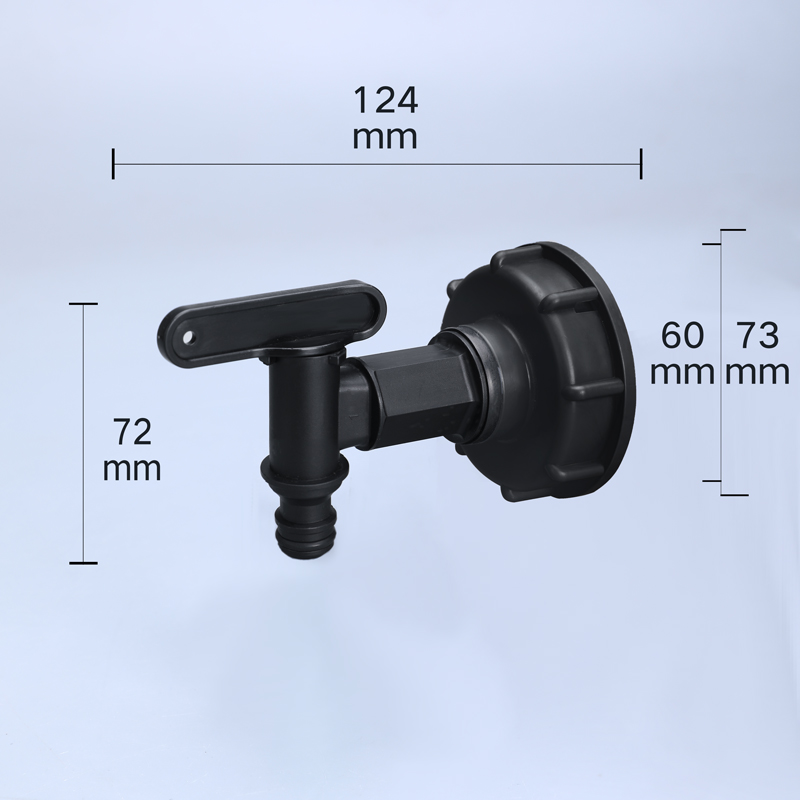 Black UMETASS 2x3 4" Thread Plastic IBC Water Tank Adapter Tap to 1 2" Garden Hose Connector Switch Fittings Set Valve Quick Coupling