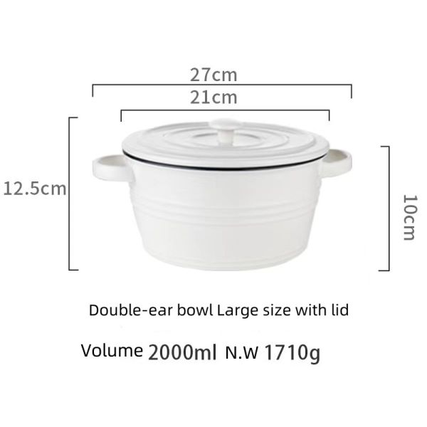 Household Porcelain Ceramic Oven Bowl Nordic Style For Soup Salad Dessert