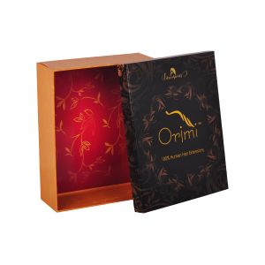 Customized Hard Cardboard Wig Box With Embossing Glossy Lamination