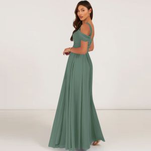 Luxury Popular A-Line Off-the-Shoulder Chiffon Long Evening Dress Floor-Length