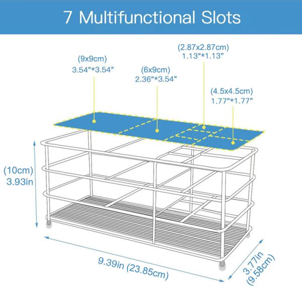 Durable Rust and Slip Resistant Toothbrush Holder Bathroom Accessories Organizer with 7 Slots