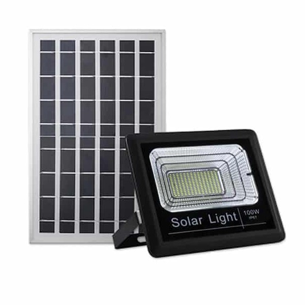 Yard 100W Solar Flood Light Dusk To Dawn Outdoor Lights With Remote Control