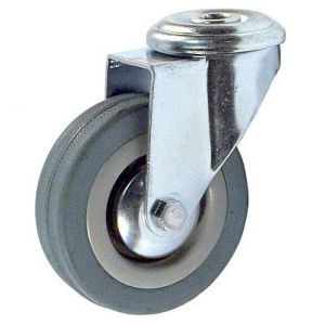 China Soft Rubber Wheel For Trolley Bolt Hole Casters Apparatus Castors on sale