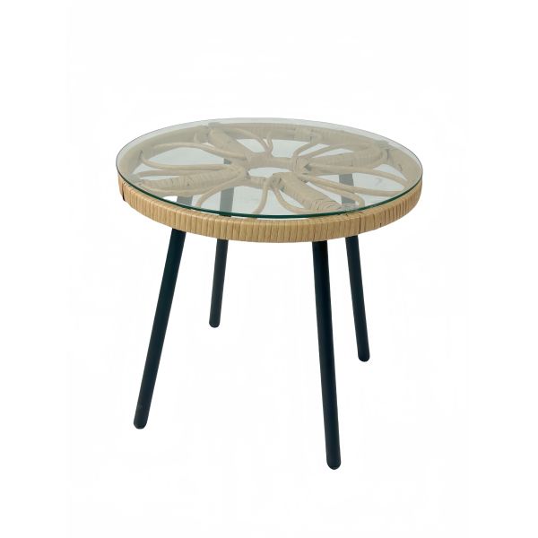 ODM OEM Garden Furniture Rattan Table And Chairs Rocking PE Rattan Woven Coffee