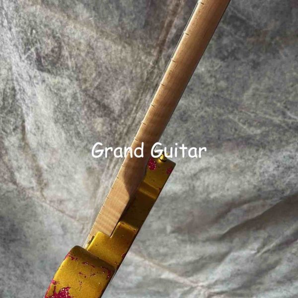 Custom Flamed Maple neck alder body HSH pickup locking tuner stainless steel fret reverse headstock aged relic Electric