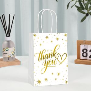 Gold Foil Gift Bag Thanksgiving Gift Packaging Paper Bag Kraft Paper Handbag