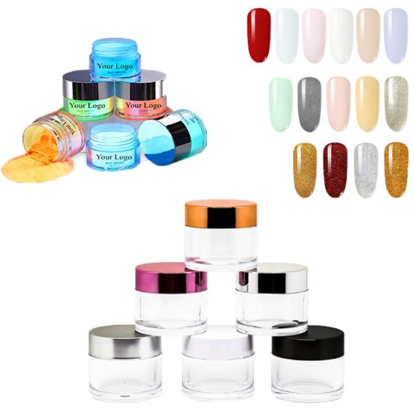 Acrylic Powder Jar Purple for Acrylic Dipping Powder Custom Logo Empty Jars and Tube for Cosmetics Products Plastic Pot Cosmetic