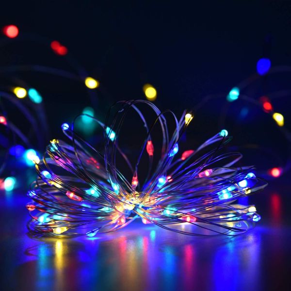 Multicolor Solar Copper Wire Lights 30m For Christmas Wedding Decoration