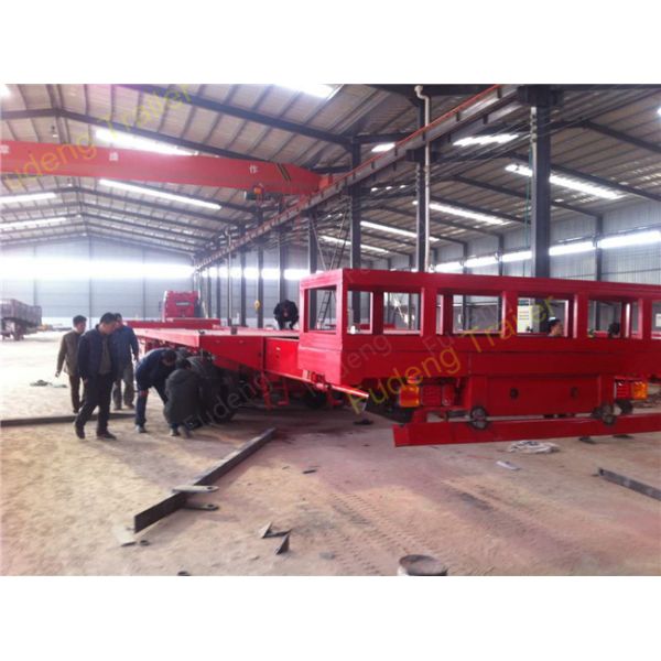 60 Ton Load Extendable Lowboy Semi Trailer , Wind Blade Transport Low Loader Trailer