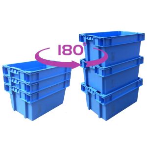Two Color Turnover Nesting Crate Storage Box Container Stackable Logistics