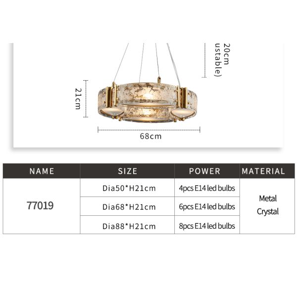 Modern living room home decor kitchen round glass hanging lamp nordic chandelier lighting(WH-MI-316)