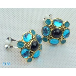 Quality Fashion Blue Earplugs Zirconia Stud Earrings with Rhodium plated for sale