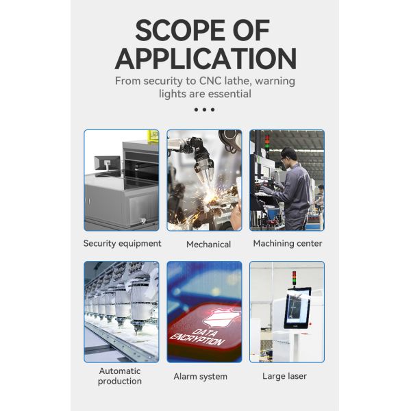 360° Beam Angle RYG Signal Tower Lamp With Buzzer Three Layers Equipment Indicator Lights