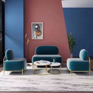 Round Leisure Sectional Couch Set Modern Design Cum Fabric