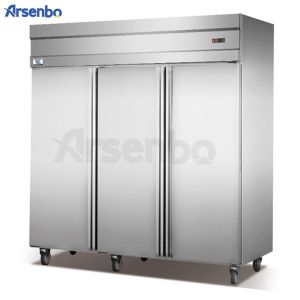 Silver Restaurant Upright Freezer , Removable Stainless Fridge Freezer