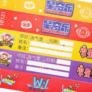 Security Tyvek Paper Wristbands with Sequential Numbering Custom Logo Printing