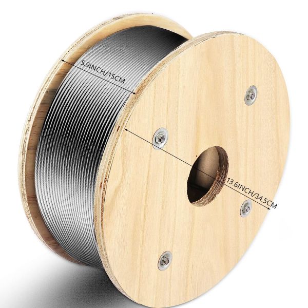 1000fts Length High Strength 304 316 Stainless Steel Wire Rope Steel Cable Grade Carton Steel