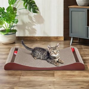 Cardboard Wave Cat Scratcher Durable Cat Scratching Pad Reversible