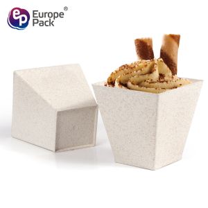 EPK wholesale new material 200ml square shape wheat biodegradable cup