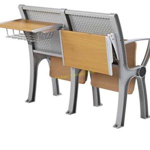 Plywood Metal University College Classroom Furniture / Foldable School Desk And