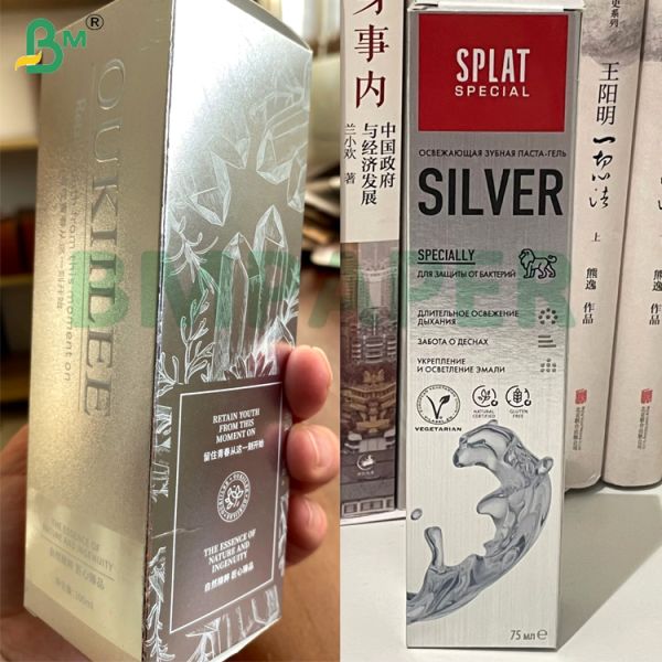 75gsm 80gsm 85gsm Anti-Counterfeiting Silver Color Metallized Paper For Labels Tags Brand Manual