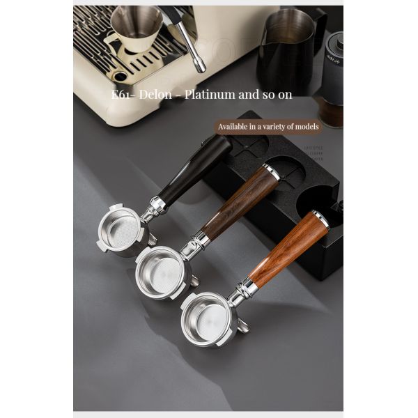 Solid Wood Handle Coffee Tea Tools with Universal Replacement Bottomless Sour Branch