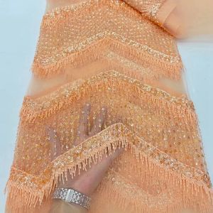 2023 Hot Sale Good Price handmade beaded lace embroidery african lace fabric