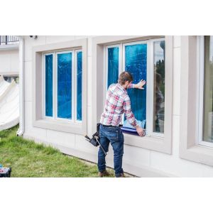 Removable Blue Surface Glass Window Protection Film Polyethylene Window Masking