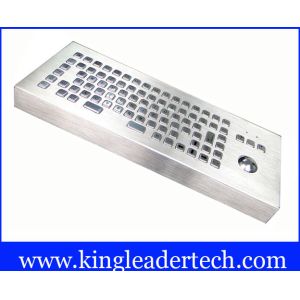 Vandalism Industrial Computer Desktop Metal Keyboard With Trackball