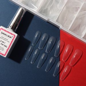 Almond Acrylic Nails 500 Pcs Soft Gel Press on Nail Pre-shape Tips for Full Cover Extension 12 Sizes Customized Accepted