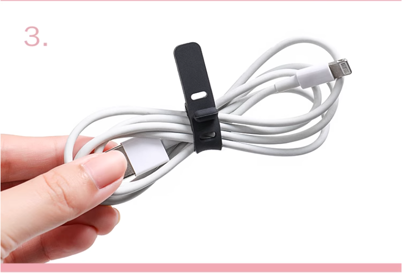 Colorful Silicone Strap Cable Holder Organizer for Moulding Food Grade USB Cables