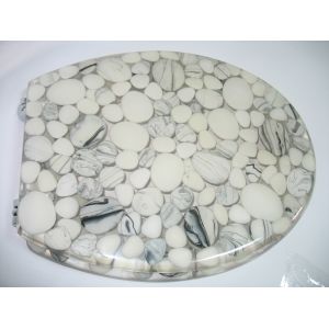cobble stone poly resin toilet seat