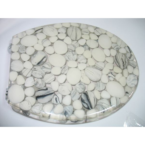 Buy cobble stone poly resin toilet seat at wholesale prices