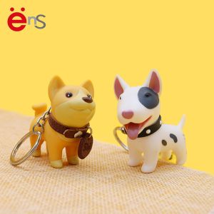 Dog Shape Promotional Plastic Keychain Non Phthalate PVC PU material