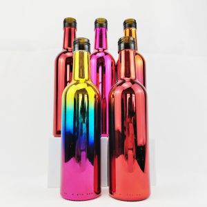 Custom Colored Champagne Bottles 500ml Empty Glass Wine Bottles With Custom Cork