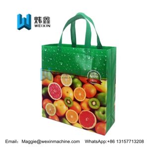 Fruit printing Promotional Ultrasonic Non woven Supermarket Shopping Bags