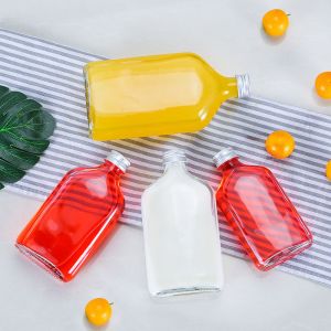 350ml 500ml Flat Coffee Glass Drink Bottles With Screw Cap