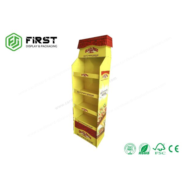 4C Offest Printing Cardboard Floor Displays Eco - Friendly Recyclable For Snacks