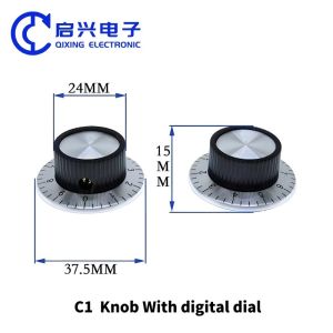 6mm Potentiometer Knob C1/C2/C3 Bakelite Guitar Knobs